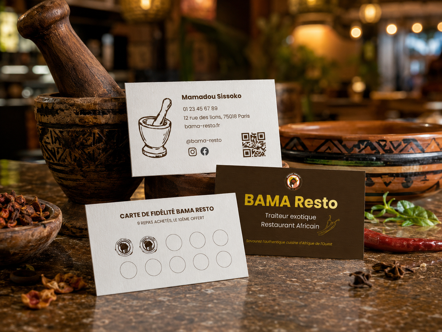 Carte de visite Bama Resto