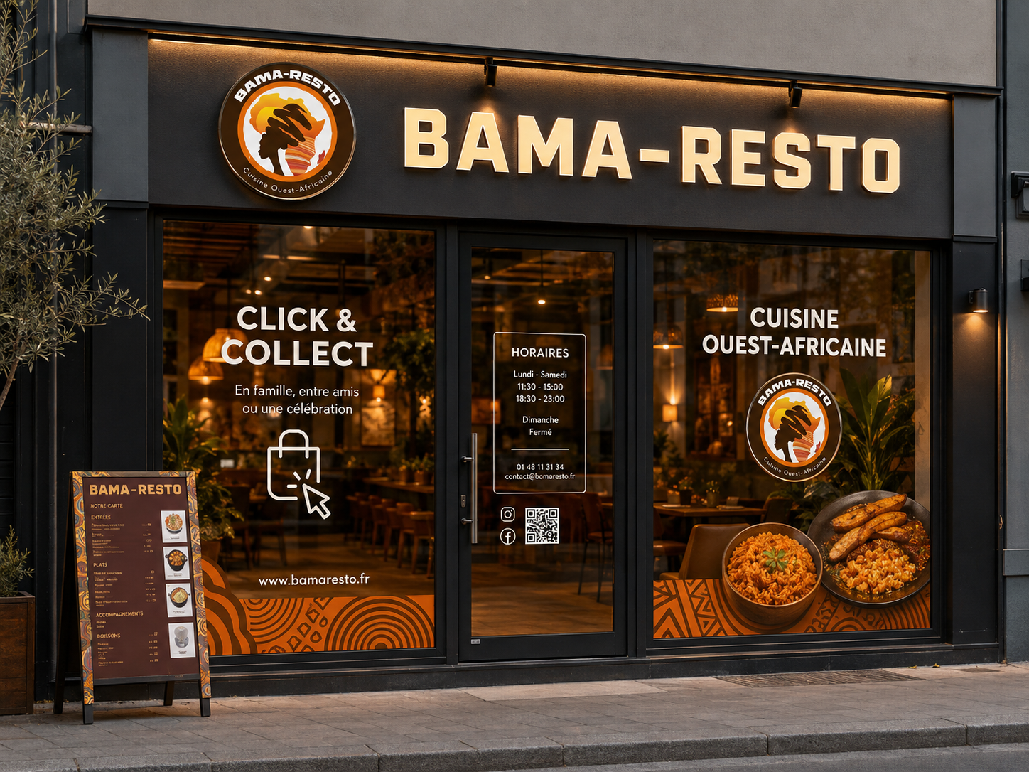 Devanture du restaurant Bama Resto